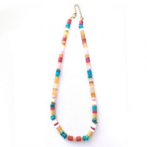Collier heishi multicouleur