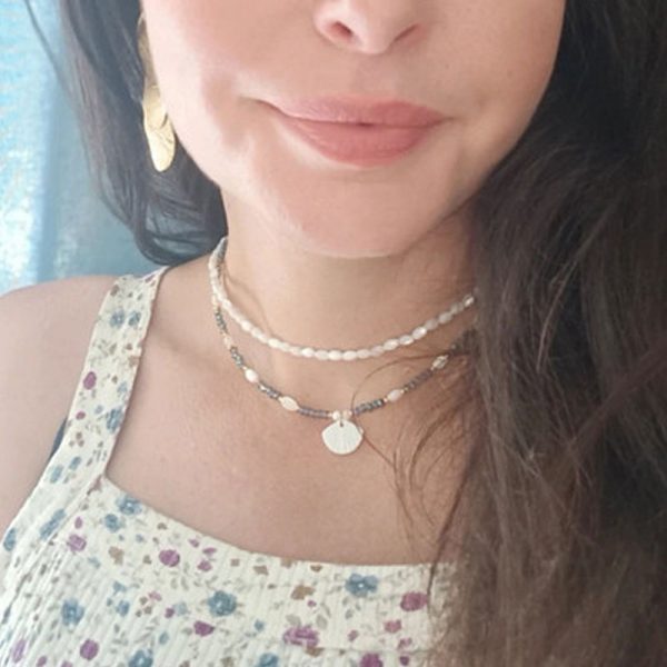 Collier en perles avec pendentif coquillage – Image 3