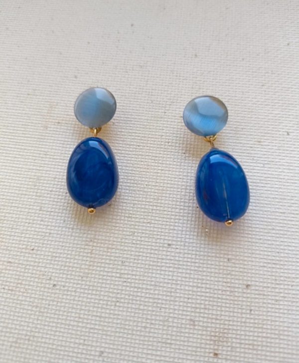 Mini boules d'oreilles acrylique bleu – Image 4