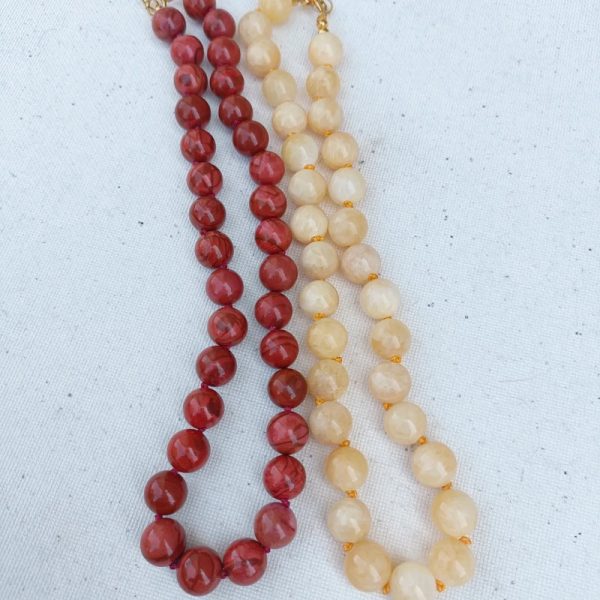 Collier grosses perles naturelles jaune – Image 4