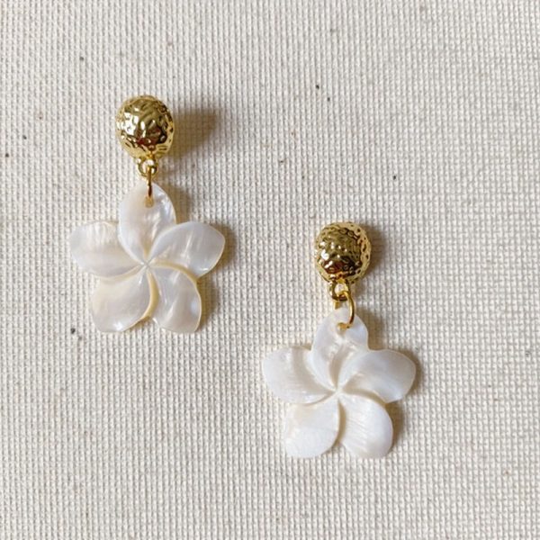 Boucles d'oreilles fleurs en coquillages