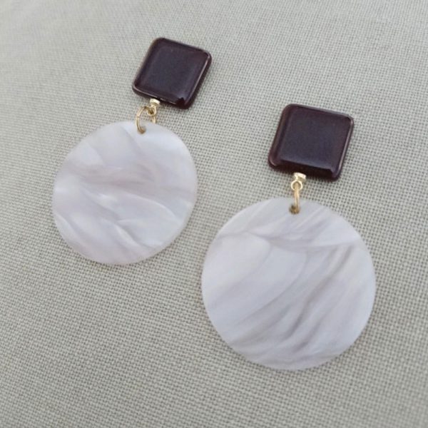 Boucles d'oreilles ronde et carré