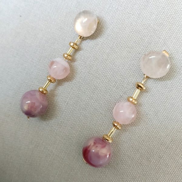 Boucles d'oreilles boules roses