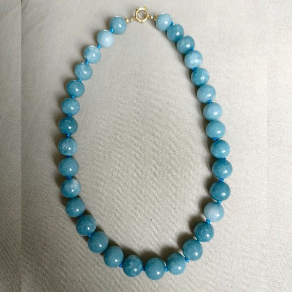 Collier grosse perle bleu