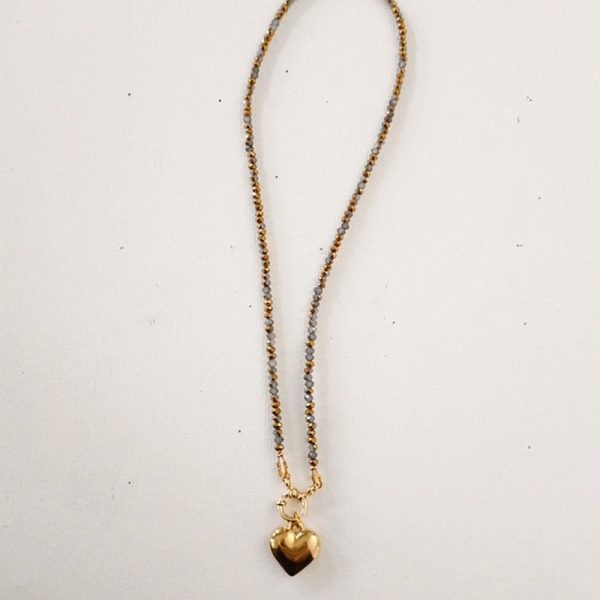 Collier doré et gris
