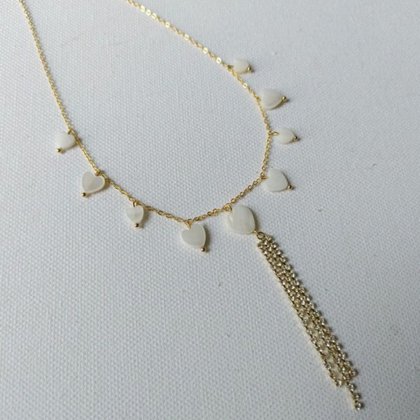 Collier chaîne coeurs et strass