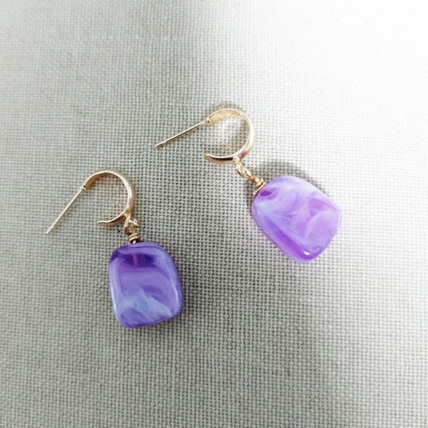 Minis anneaux perles violette