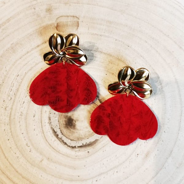 Boucles d'oreilles en acier inoxydable pétales