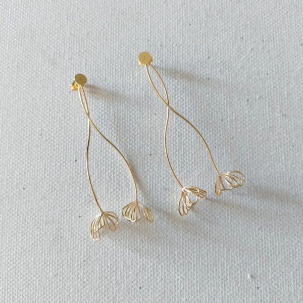 Boucles d'oreilles fleurs tombantes – Image 2